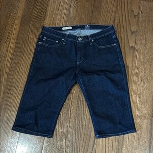 AG Adriano Goldschmied Dark Blue Cropped Bermuda Malibu Jean 30